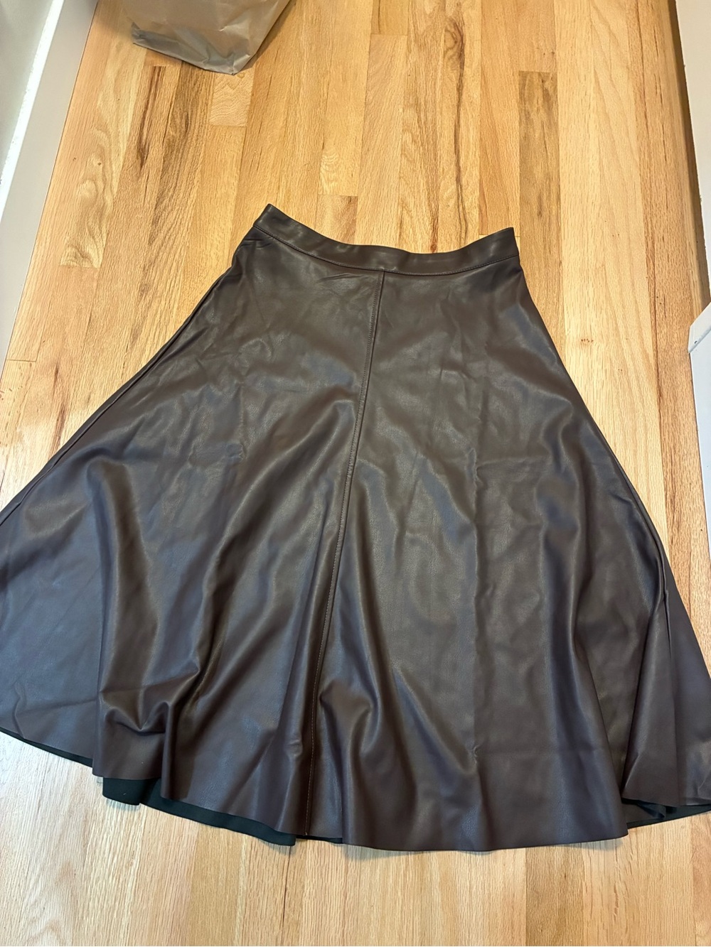 Banana Republic Brown Faux Leather Circle Skirt